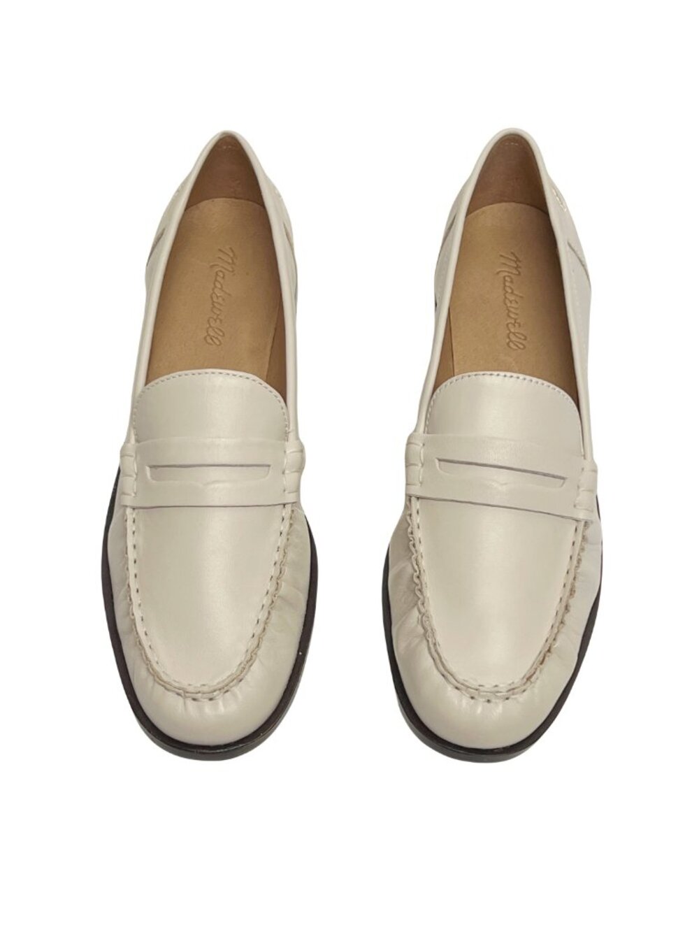 Madewell NYE Penny Loafers Pale Oyster Size 8.5 NEW IN BOX